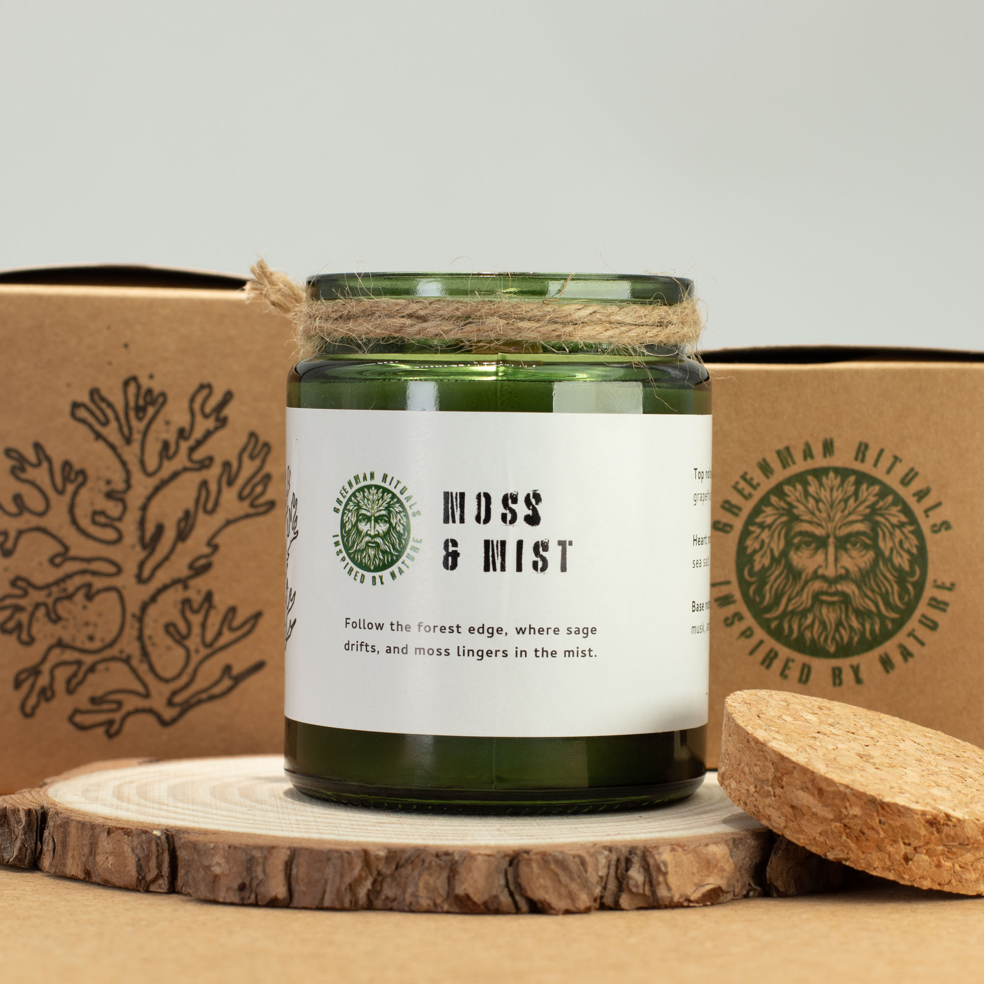 Greenman Woodwick Soy Candle - Moss & Mist